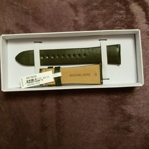 MK access leather watch band